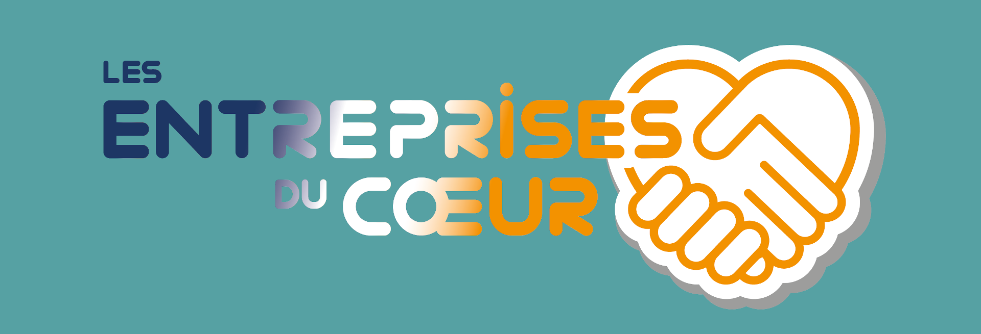 Logo les entreprises du coeur fond bleu